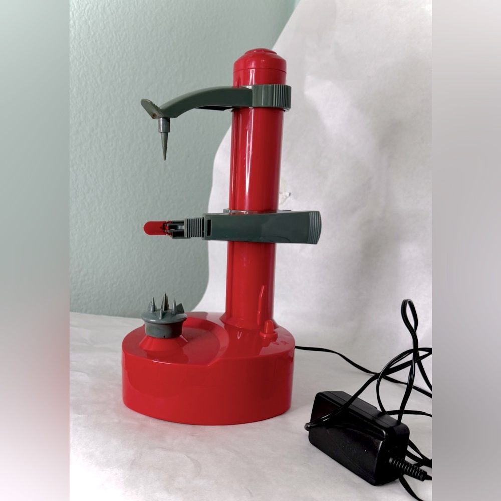 Red & Grey Apple Peeler Machine